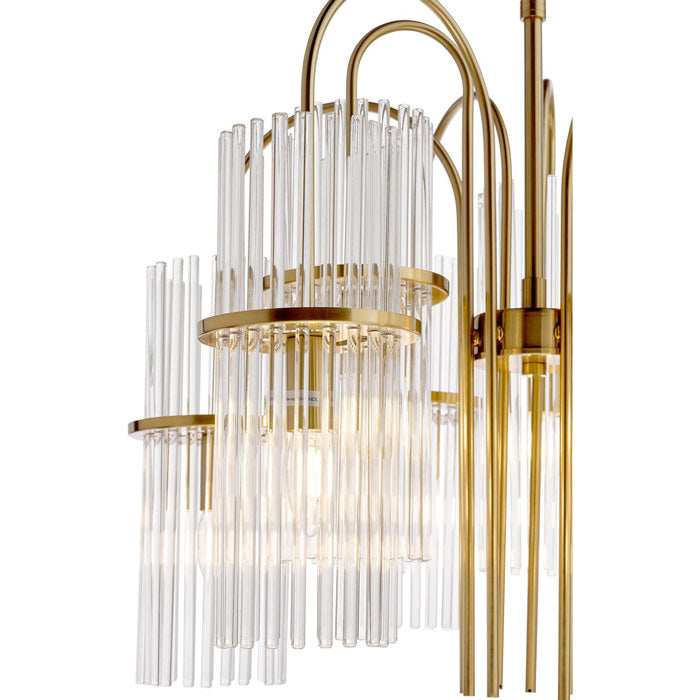 Dar Eniola 9 Light Pendant Natural Brass and Glass ENI1335