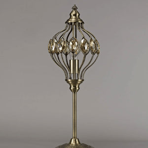 Diyas Marisa Table Lamp Antique Brass & Amber Crystal – IL31574