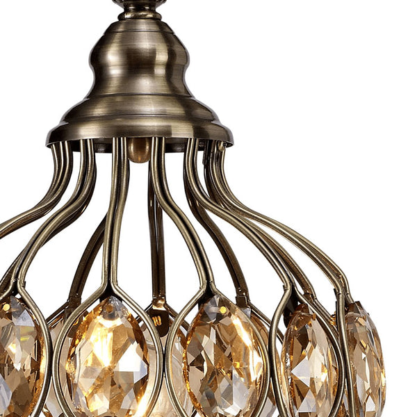 Diyas Marisa Table Lamp Antique Brass & Amber Crystal – IL31574
