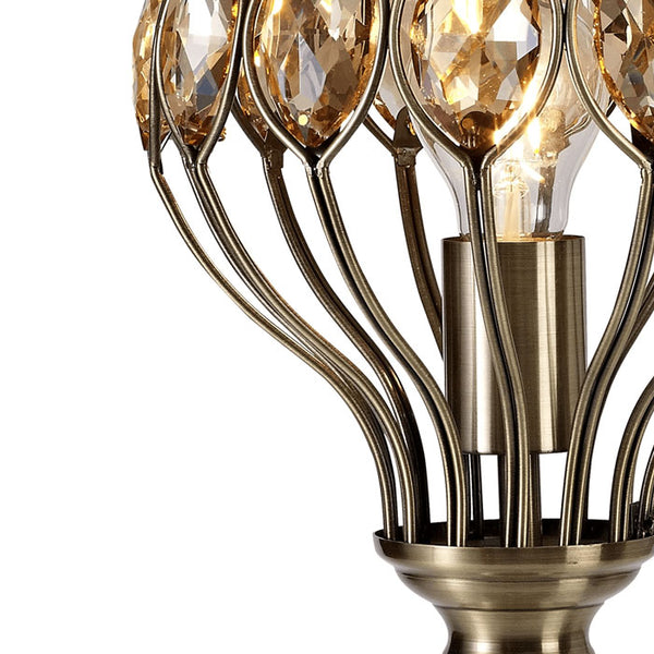 Diyas Marisa Table Lamp Antique Brass & Amber Crystal – IL31574