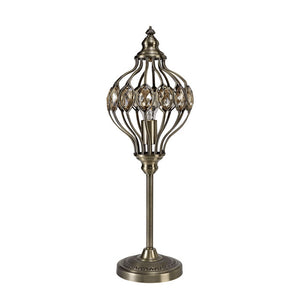 Diyas Marisa Table Lamp Antique Brass & Amber Crystal – IL31574