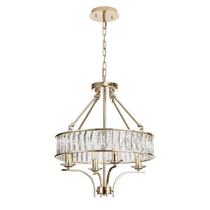 Vivienne 4 Light Gold and Crystal Pendant or Semi Flush Ceiling Light