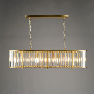 Dar Kiran 7 Light Bar Pendant Natural Brass and Crystal KIR3435