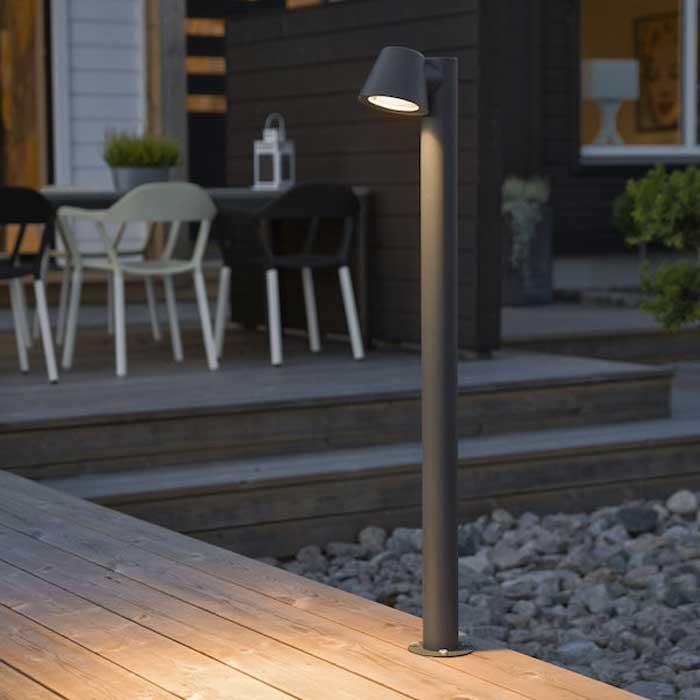 Konstsmide 7524-370 Trieste Single Light Outdoor Post Light in Anthracite Finish