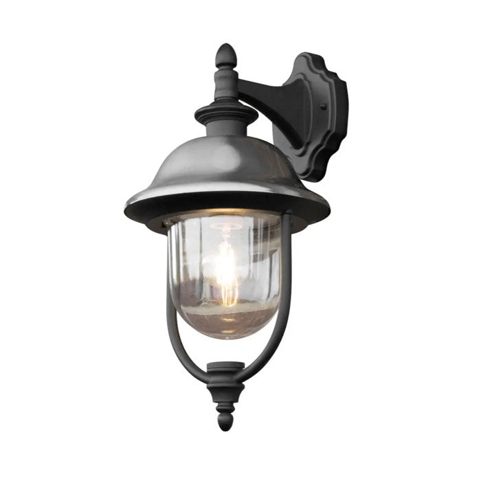 Konstsmide Parma Down Outdoor Wall Light Black & Stainless Steel 7240-000