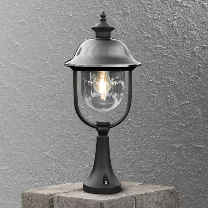 Konstsmide Parma Down Outdoor Wall Light Black & Stainless Steel 7241-000