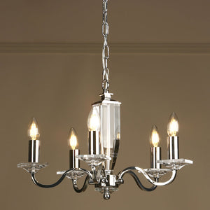 Laura Ashley Carson 5 Light Chandelier Cut Glass & Polished Nickel LA3603223-Q
