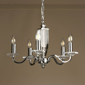 Laura Ashley Carson 5 Light Chandelier Cut Glass & Polished Nickel LA3603223-Q