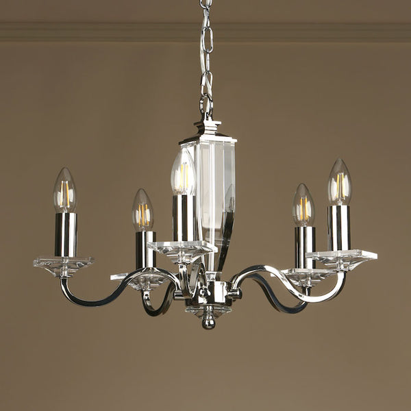 Laura Ashley Carson 5 Light Chandelier Cut Glass & Polished Nickel LA3603223-Q