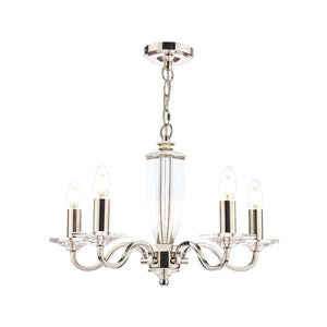 Laura Ashley Carson 5 Light Chandelier Cut Glass & Polished Nickel LA3603223-Q