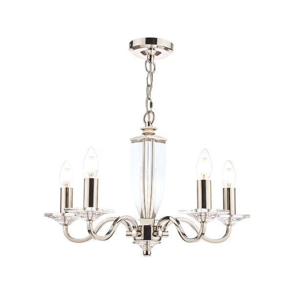 Laura Ashley Carson 5 Light Chandelier Cut Glass & Polished Nickel LA3603223-Q