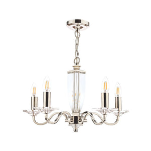 Laura Ashley Carson 5 Light Chandelier Cut Glass & Polished Nickel LA3603223-Q