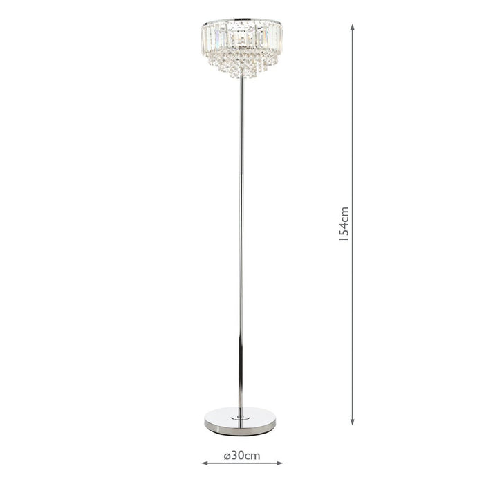 Laura Ashley Vienna 3-Light Floor Lamp Crystal & Polished Chrome LA3603227-Q