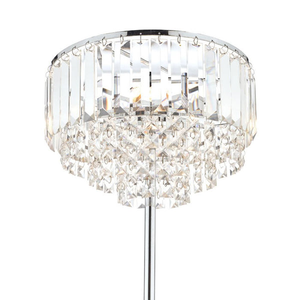 Laura Ashley Vienna 3-Light Floor Lamp Crystal & Polished Chrome LA3603227-Q