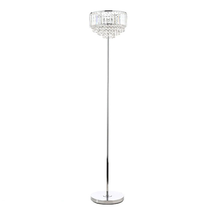 Laura Ashley Vienna 3-Light Floor Lamp Crystal & Polished Chrome LA3603227-Q