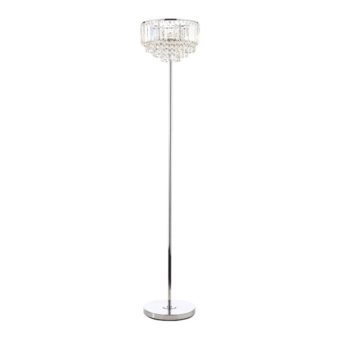 Laura Ashley Vienna 3-Light Floor Lamp Crystal & Polished Chrome LA3603227-Q