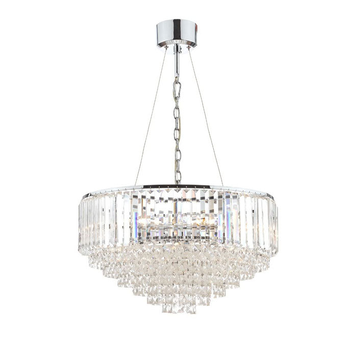 Laura Ashley Vienna 9-Light Chandelier Crystal & Polished Chrome LA3603254-Q