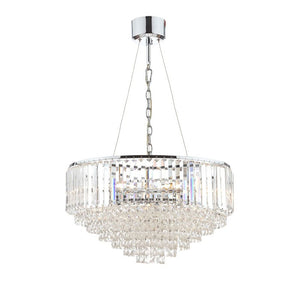 Laura Ashley Vienna 9-Light Chandelier Crystal & Polished Chrome LA3603254-Q