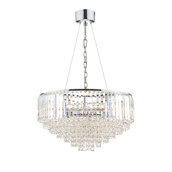 Laura Ashley Vienna 9-Light Chandelier Crystal & Polished Chrome LA3603254-Q