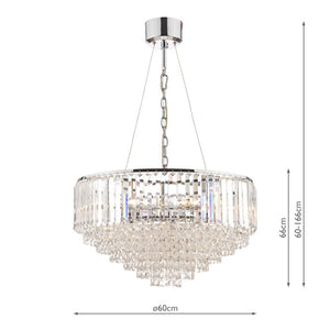 Laura Ashley Vienna 9-Light Chandelier Crystal & Polished Chrome LA3603254-Q