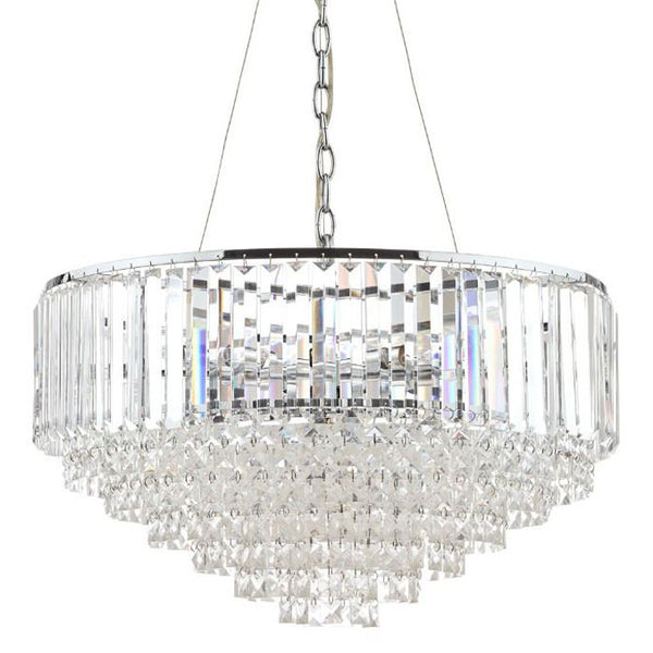 Laura Ashley Vienna 9-Light Chandelier Crystal & Polished Chrome LA3603254-Q