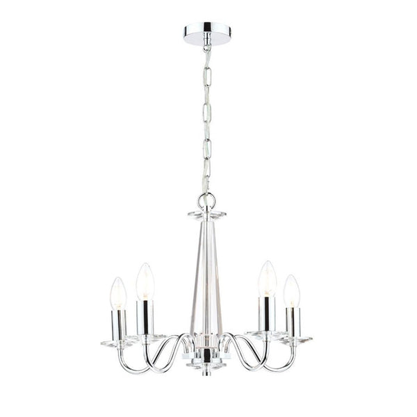 Laura Ashley Blake 5 Light Chandelier Cut Glass & Polished Chrome LA3702763-Q