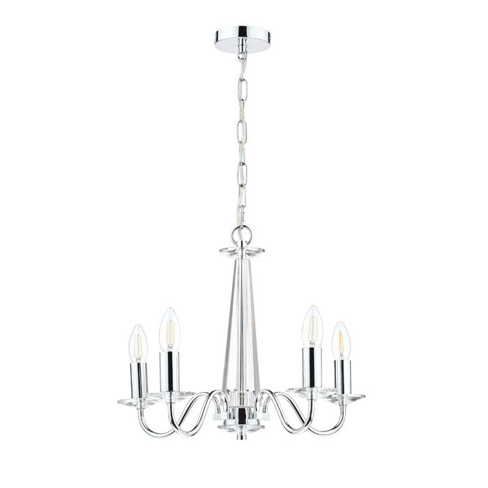 Laura Ashley Blake 5 Light Chandelier Cut Glass & Polished Chrome LA3702763-Q
