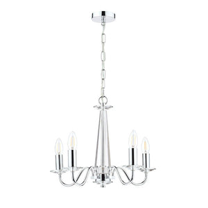 Laura Ashley Blake 5 Light Chandelier Cut Glass & Polished Chrome LA3702763-Q