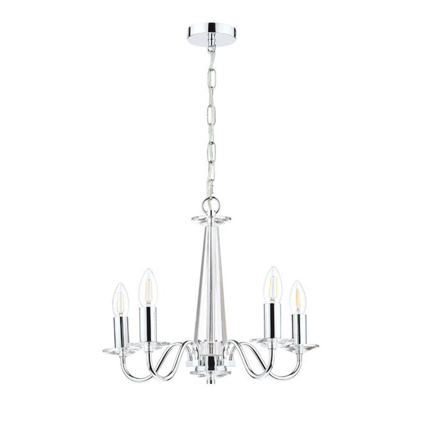 Laura Ashley Blake 5 Light Chandelier Cut Glass & Polished Chrome LA3702763-Q