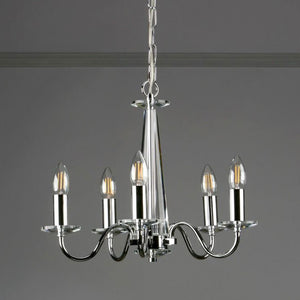 Laura Ashley Blake 5 Light Chandelier Cut Glass & Polished Chrome LA3702763-Q