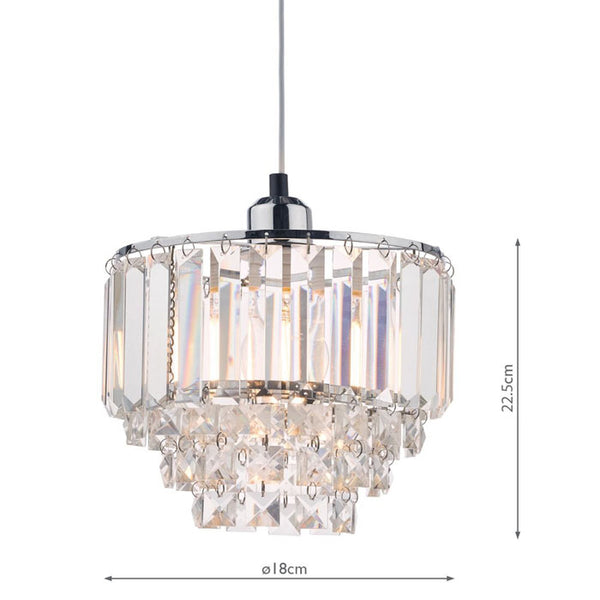 Laura Ashley Vienna Easy Fit Pendant Lampshade in Crystal & Polished Chrome LA3727732-Q