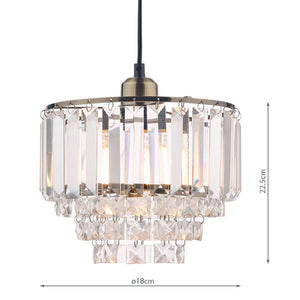 Laura Ashley Vienna Easy Fit Pendant Lampshade with Crystal & Antique Brass LA3727733-Q