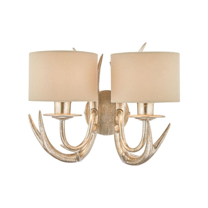 Laura Ashley Mulroy Antler 2-Light Wall Light Champagne With Shades LA3727743-Q