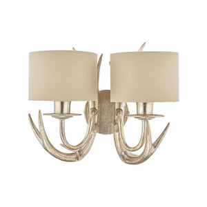 Laura Ashley Mulroy Antler 2-Light Wall Light Champagne With Shades LA3727743-Q