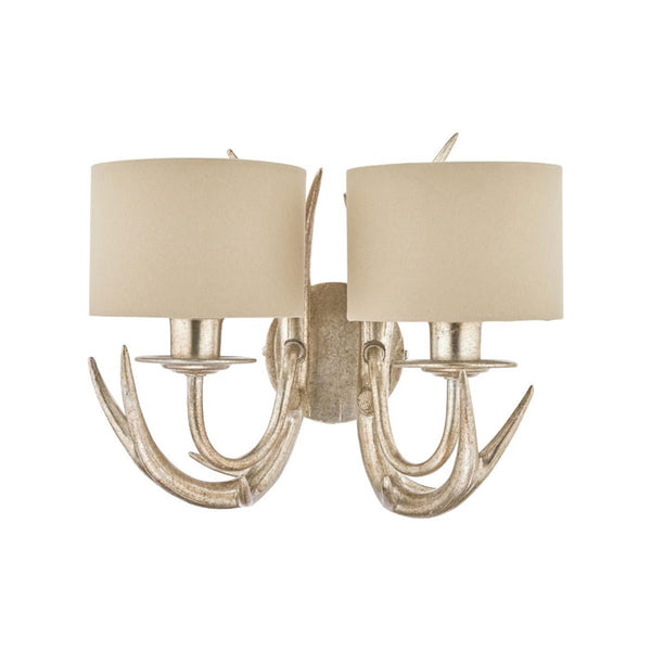 Laura Ashley Mulroy Antler 2-Light Wall Light Champagne With Shades LA3727743-Q