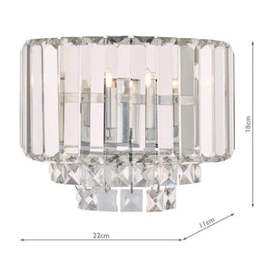 Laura Ashley Vienna Wall Light Polished Chrome Crystal LA3727746-Q