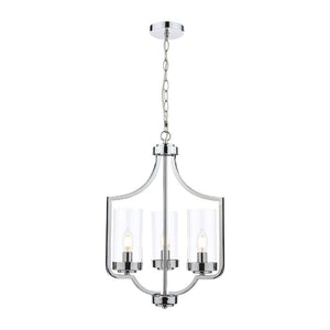 Laura Ashley Joseph 3 Light Chandelier Polished Chrome Glass LA3732582-Q