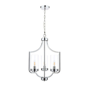 Laura Ashley Joseph 3 Light Chandelier Polished Chrome Glass LA3732582-Q