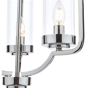 Laura Ashley Joseph 3 Light Chandelier Polished Chrome Glass LA3732582-Q