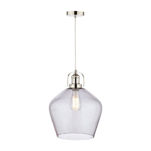 Laura Ashley Rye Pendant Polished Nickel Smoked Glass LA3734717-Q