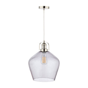 Laura Ashley Rye Pendant Polished Nickel Smoked Glass LA3734717-Q
