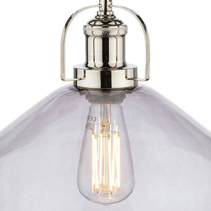 Laura Ashley Rye Pendant Polished Nickel Smoked Glass LA3734717-Q