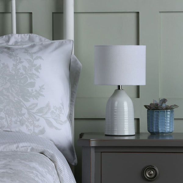 Laura Ashley Penny Twin Pack Table Lamp Cream With Shade LA3756068-Q