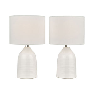 Laura Ashley Penny Twin Pack Table Lamp Cream With Shade LA3756068-Q