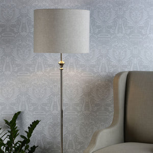 Laura Ashley Highgrove Floor Lamp Polished Nickel with Shade LA3756091-Q