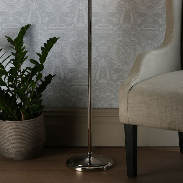 Laura Ashley Highgrove Floor Lamp Polished Nickel with Shade LA3756091-Q