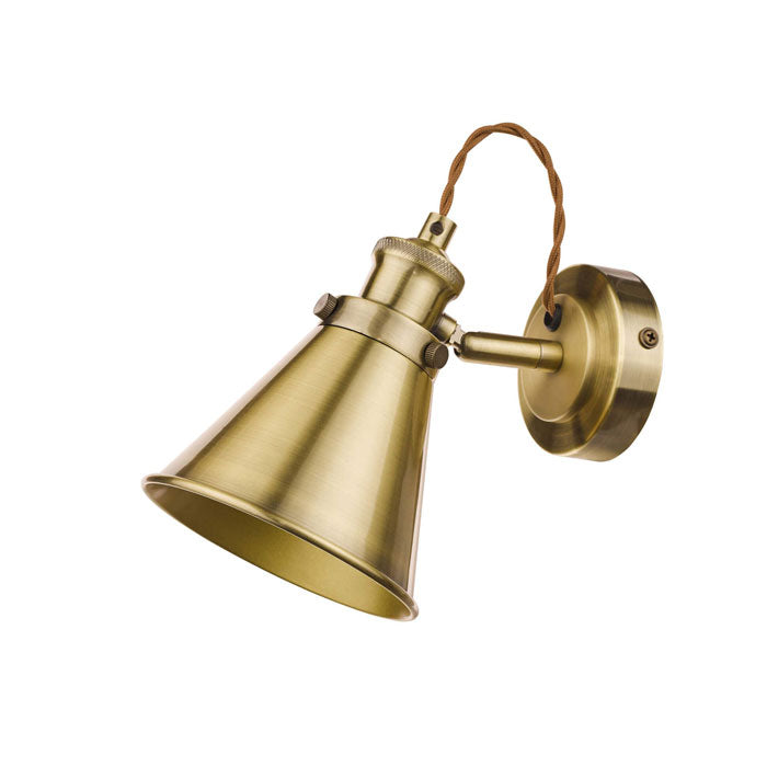 Laura Ashley Rufus Single Spotlight Antique Brass LA3756155-Q