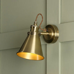 Laura Ashley Rufus Single Spotlight Antique Brass LA3756155-Q