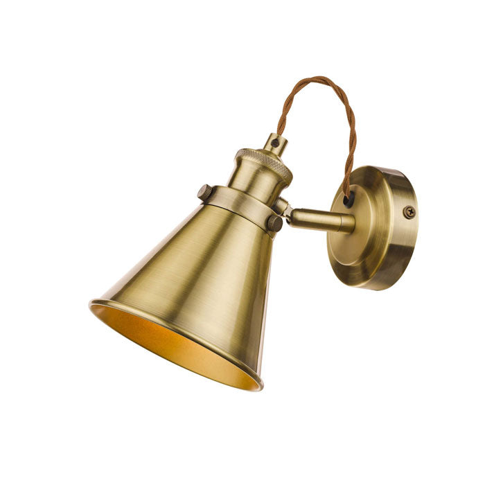 Laura Ashley Rufus Single Spotlight Antique Brass LA3756155-Q