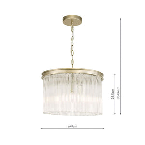 Laura Ashley Manon 3 Light Pendant Champagne Clear Glass LA3756161-Q